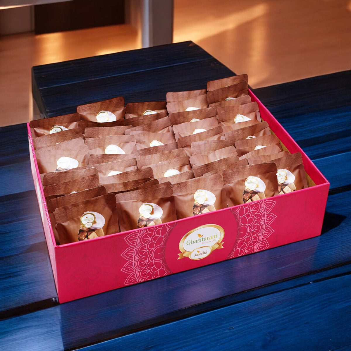 Corporate Gifts-Ghasitaram Big Hamper Tray of 50 Mewa Bites