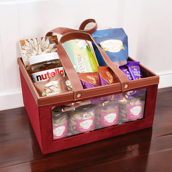 Big Velvet Basket of 23 Goodies