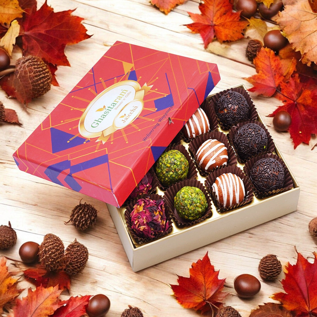 Corporate Gifts-Assorted Fancy Dryfruit Laddoos 12 pcs in Premium Box