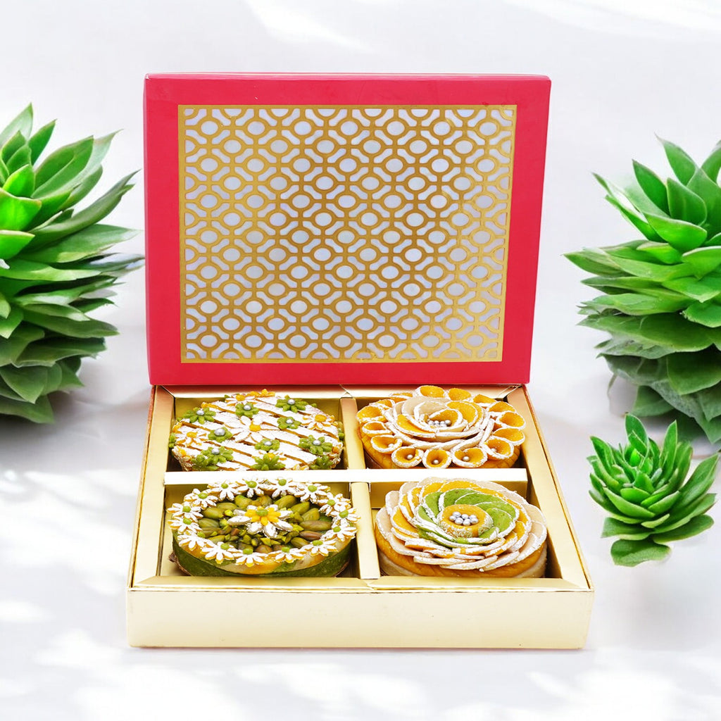 Diwali Gifts-Mini Mithai Cakes in Carving Box