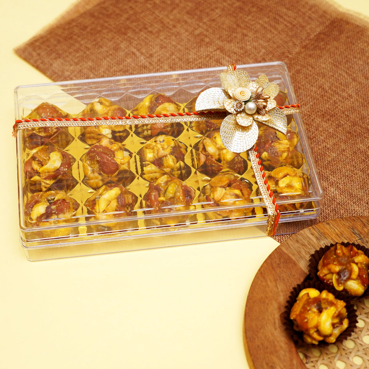 Corporate Gifts-Dryfruit Laddoos in Acrylic Box