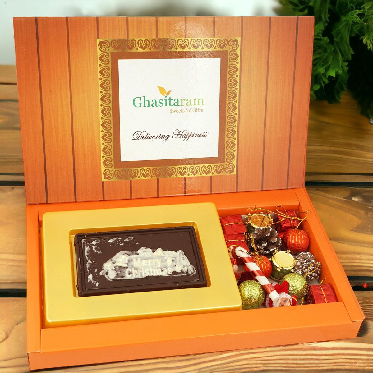 Dryfruit Chocolate Bark with Christmas Décor