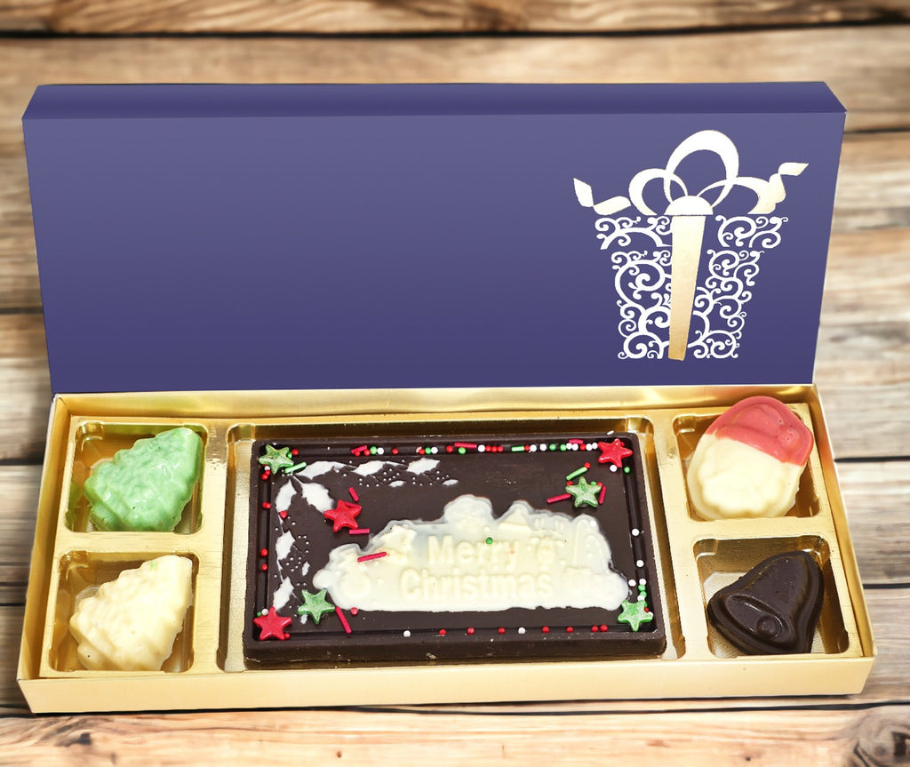 Blue Merry Christmas Special Chocolate Box Small