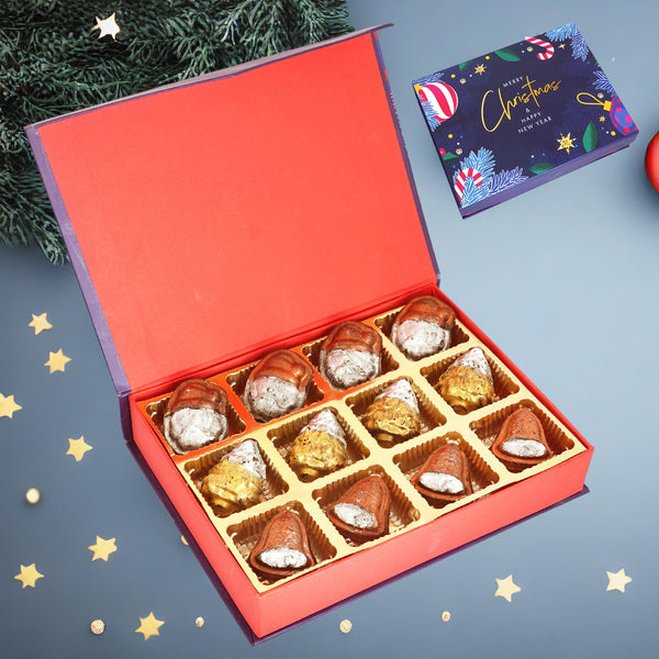 Merry Christmas Decorated Box With Christmas Chocolates