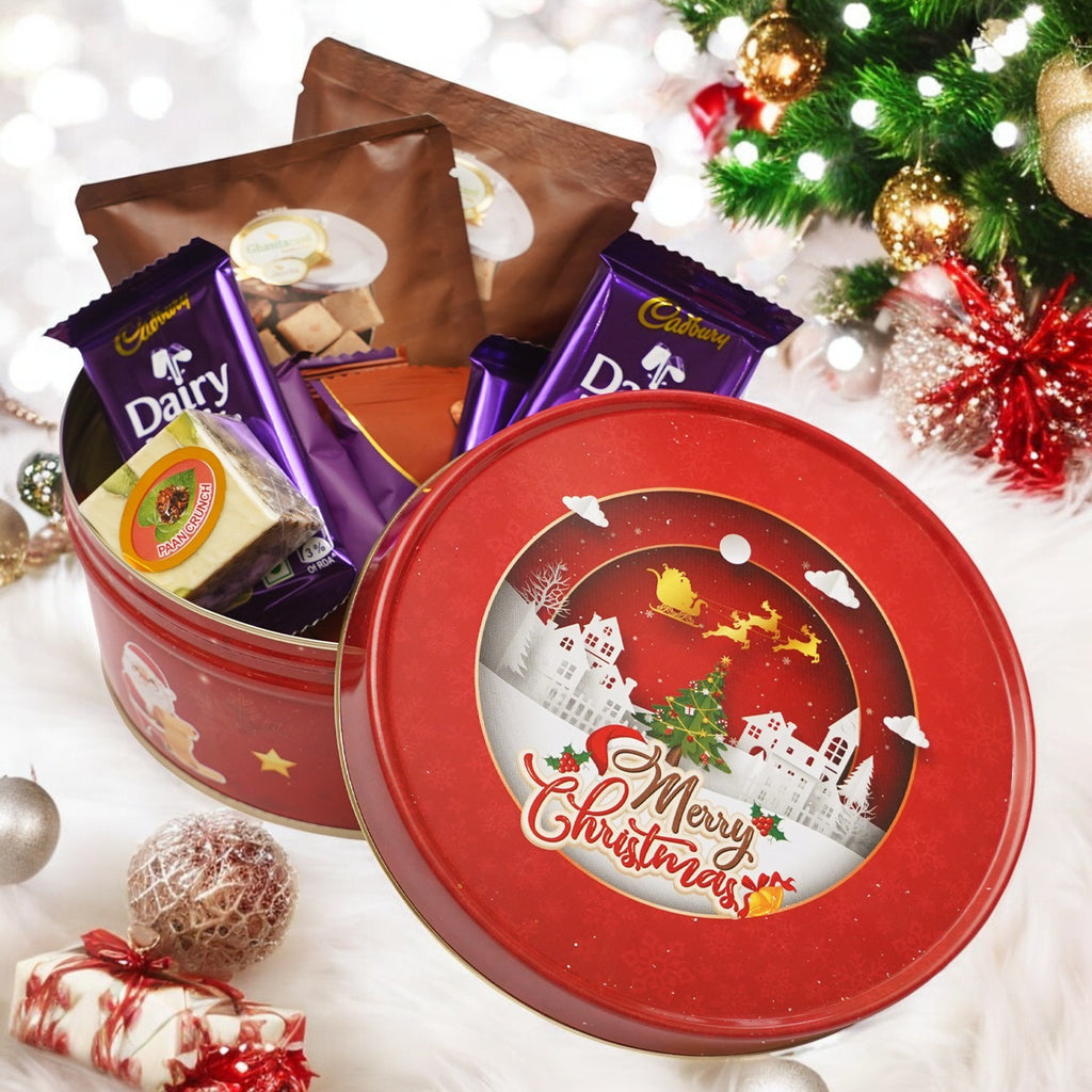 Christmas Tin Box with goodies