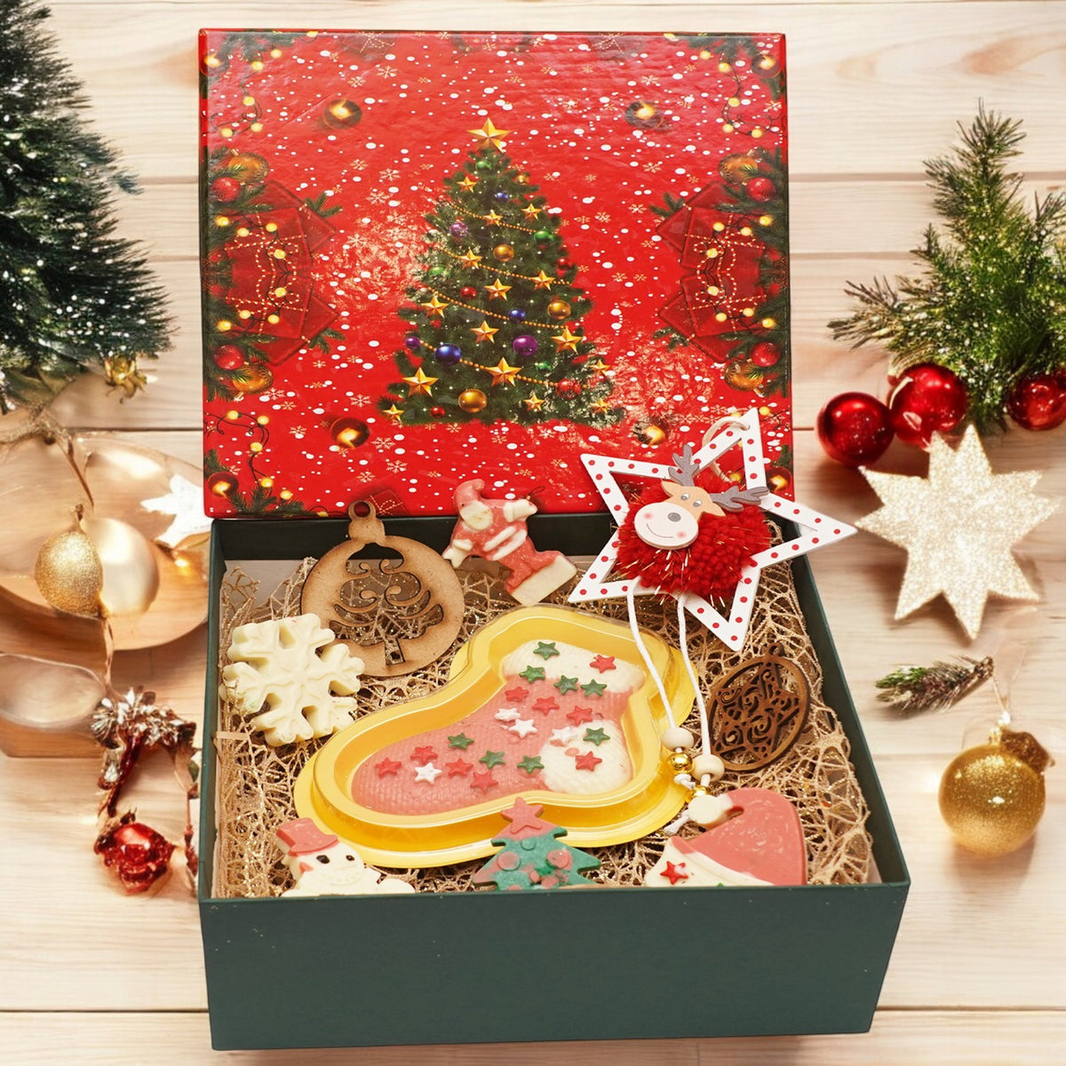 Christmas Tree Box with chocolates