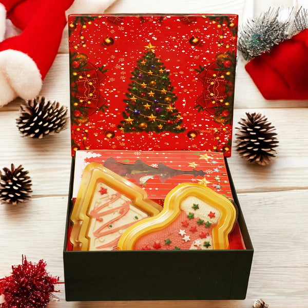 Christmas Tree Box with stocking and tree