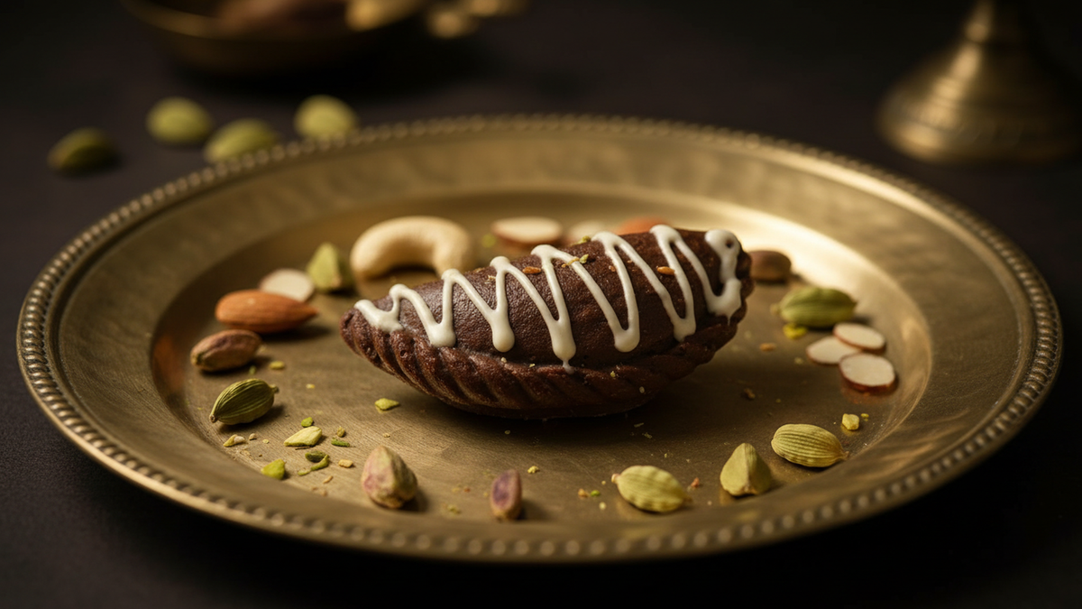 Holi Sweets| Holi Hampers| Holi Gifts-Ghasitaram's Chocolate Gujiya 200 gms