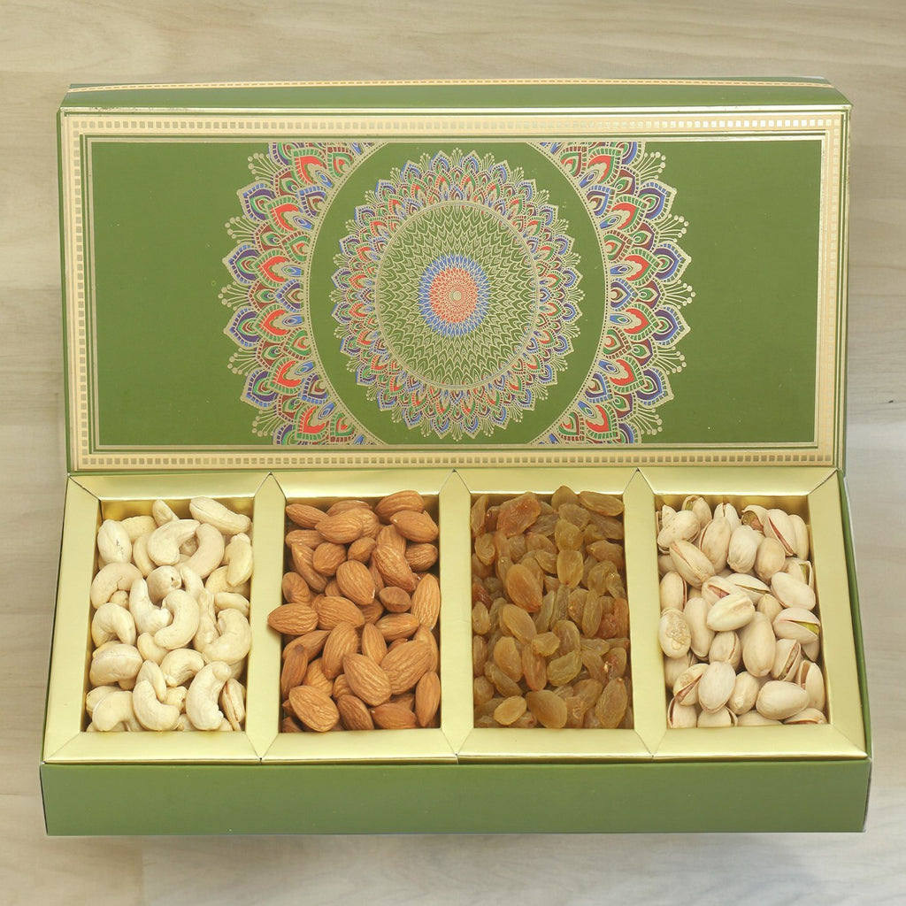 Corporate Gifts-Long Fusion 4 part Dryfruit Box