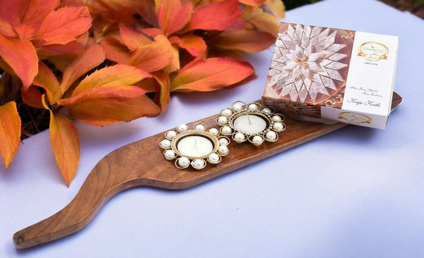 Mothers Day Gift-Salad Platter with T-lites and Kaju Katlis