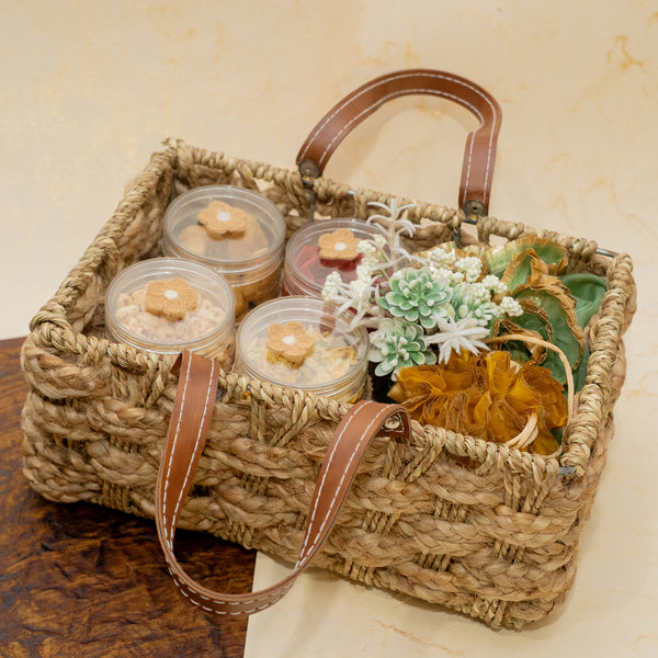 Corporate Gifts-Jute Rope Hamper Basket of Sweets/ Mithai pouches, Namkeen and Dryfruit