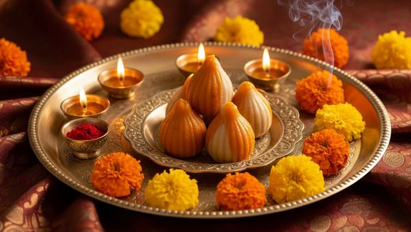 Ghasitaram's Sugarfree Mango Twin Kaju Modaks