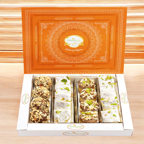 Best indian sweets for diwali-Diwali Gifts-Assorted Box of Barfis, Dryfruit Sweets 200 gms
