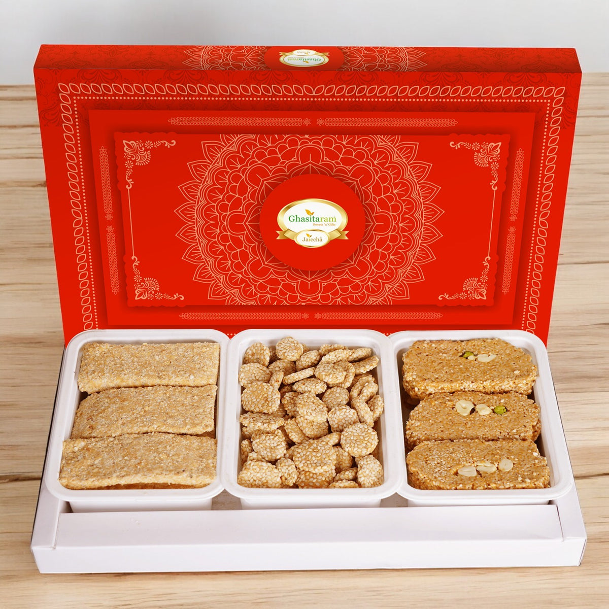 Lohri Sweets-Assortment of Gud Til Gachak, Khasta Gachak and Gud Revadi 600 gms