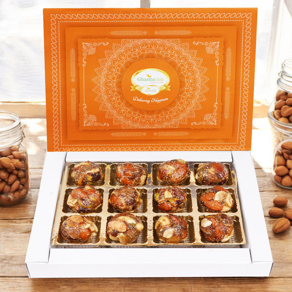 Best indian sweets for diwali-Diwali Gifts-Dryfruit Laddoo with no added Sugar 6 pcs