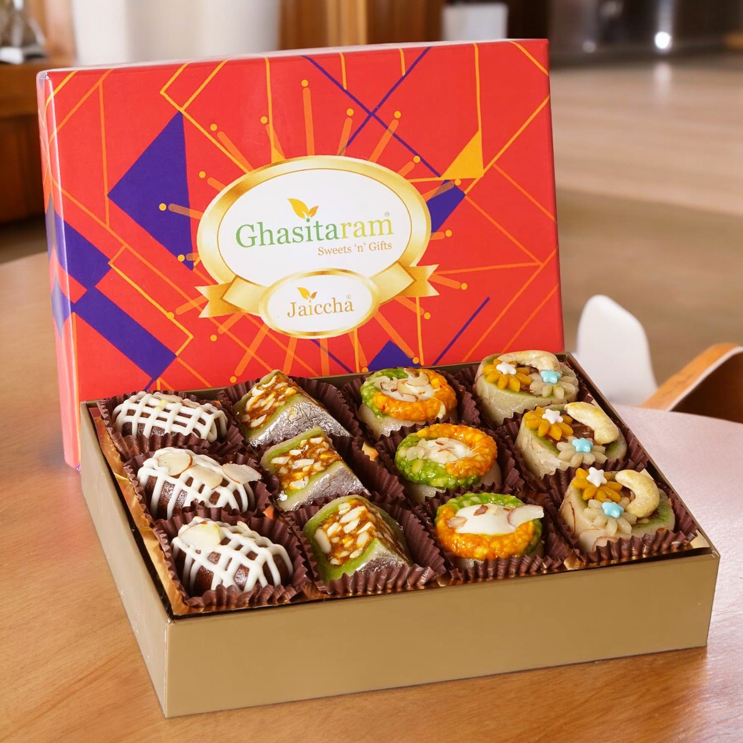 海外製 メモ sweets Exotic Dryfruit Sweets in Premium Box 12pcs – Ghasitaram Gifts