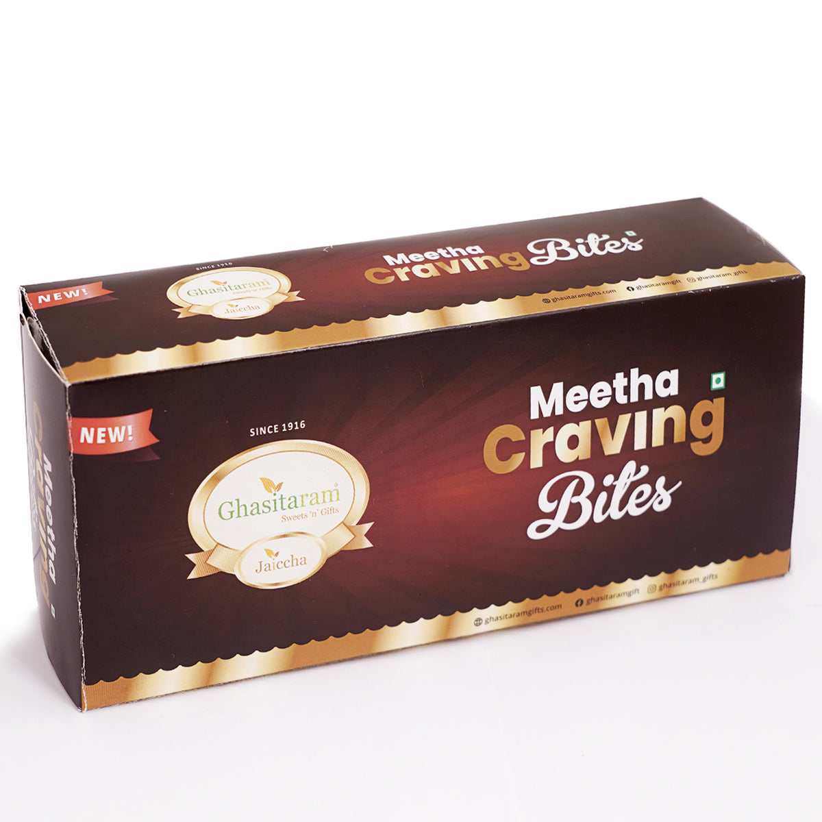 Rakhi Gifts-Meetha Craving Bites Box with 2 Rakhis