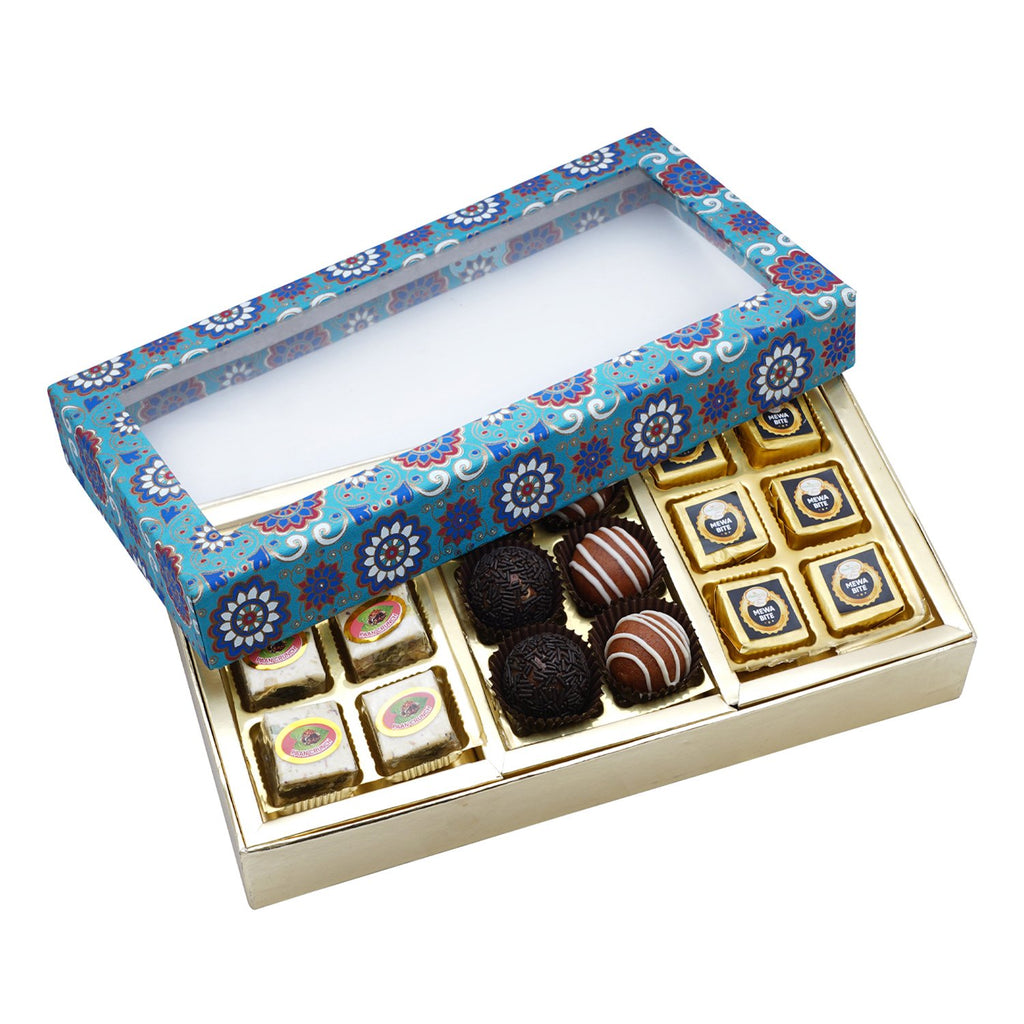 3 Part Printed Box of Bites and Exotic Sweets