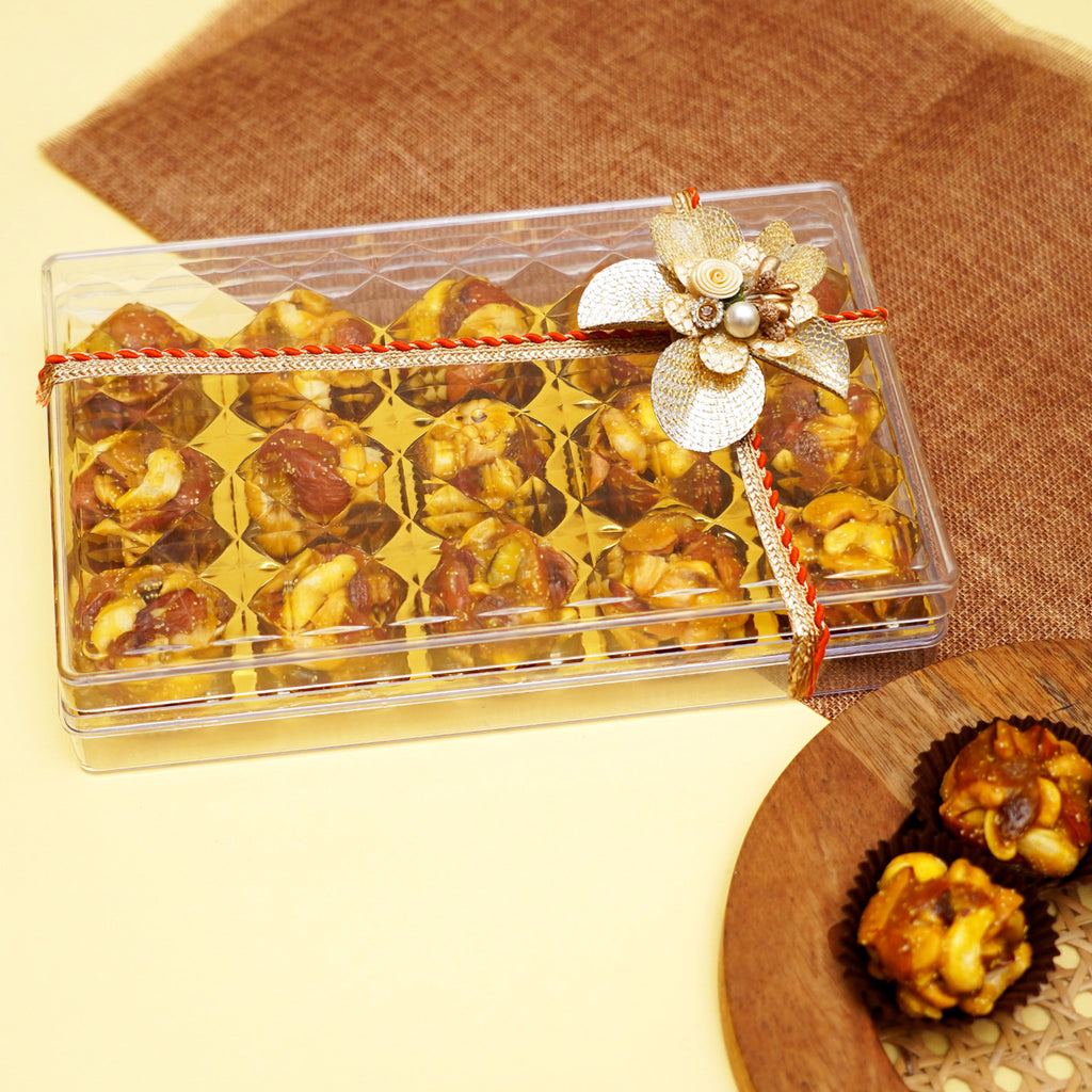 Diwali Gifts-Dryfruit Laddoos in Acrylic Box