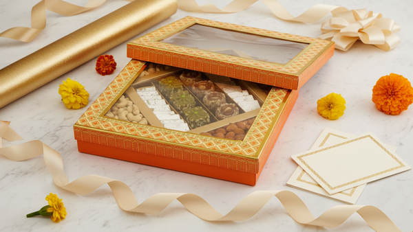 5 part sweets and dry fruit box