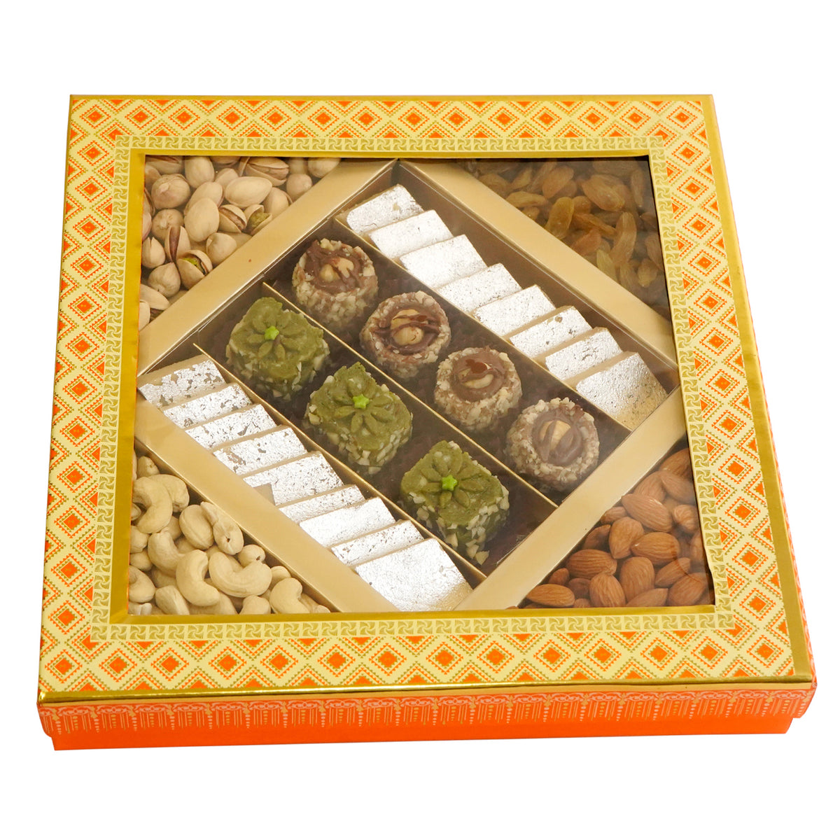 5 part sweets and dry fruit box