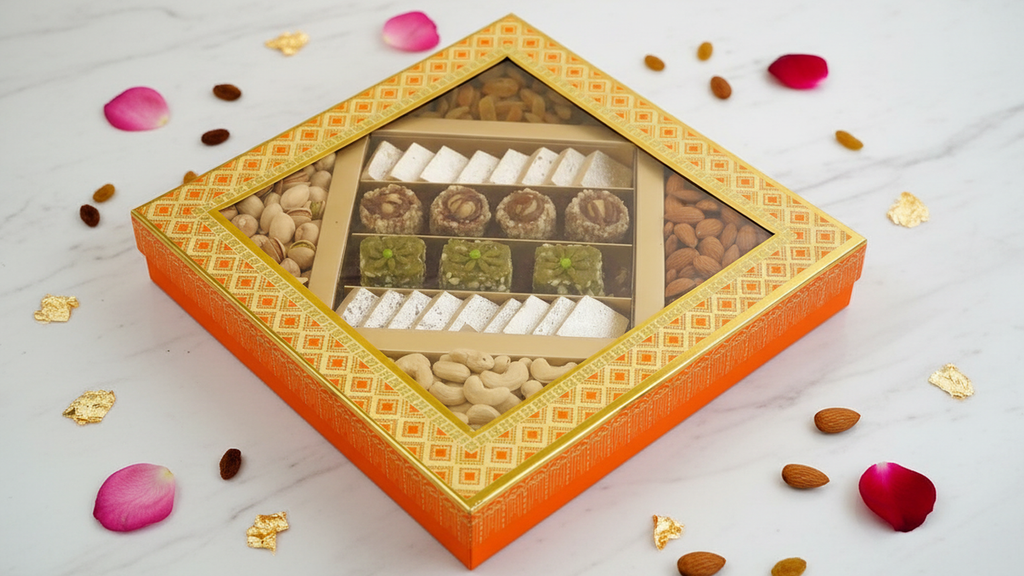 5 part sweets and dry fruit box