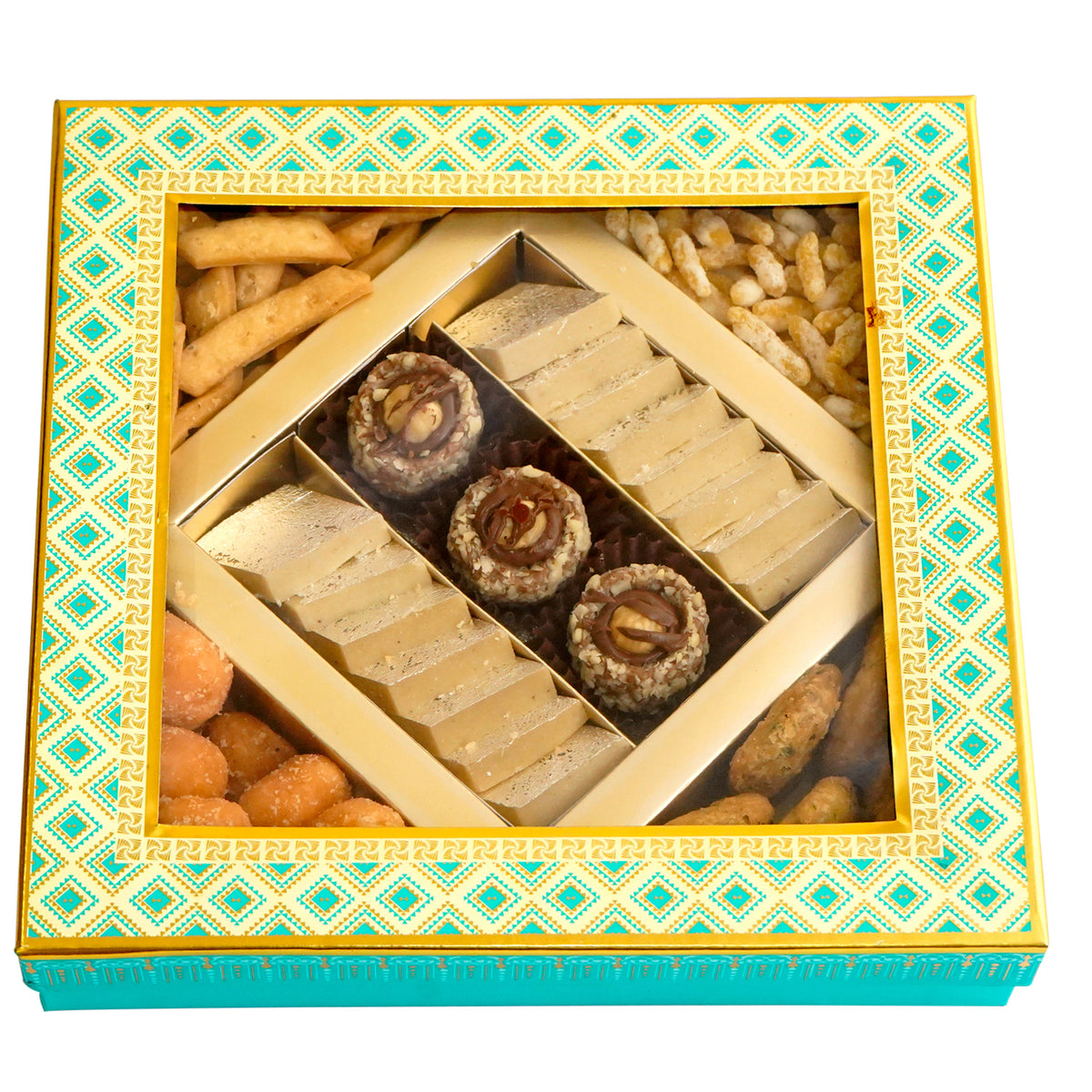 5 part sweets and namkeen bhaji wedding boxes 
