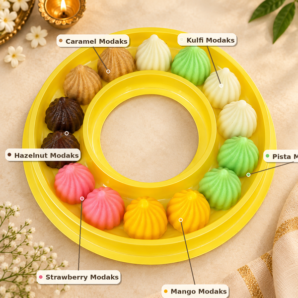 Round Box of Assorted Flavoured Chocolate Modaks