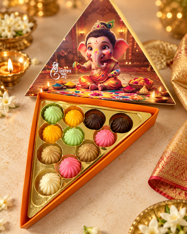 Ganpati box of 11 assorted Chocolate modaks