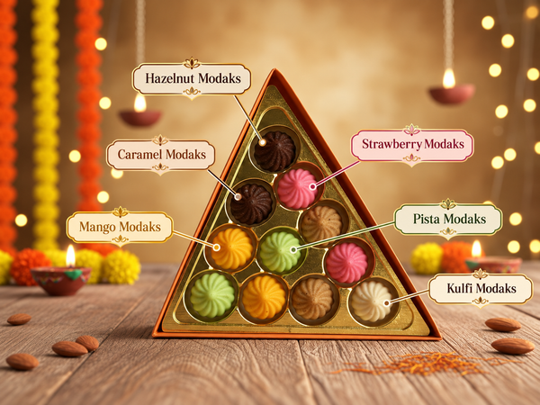 Ganpati box of 11 assorted Chocolate modaks