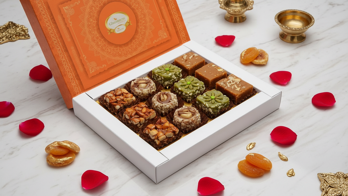 Assorted dry fruit sweets 6 pcs