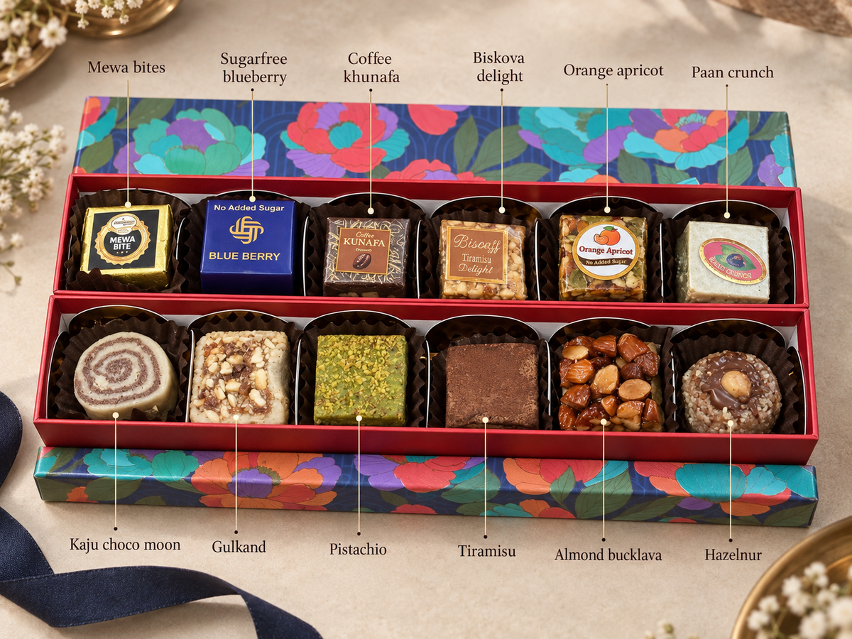 Corporate Gifts-Set of 2 Floral boxes of Assorted Sweets