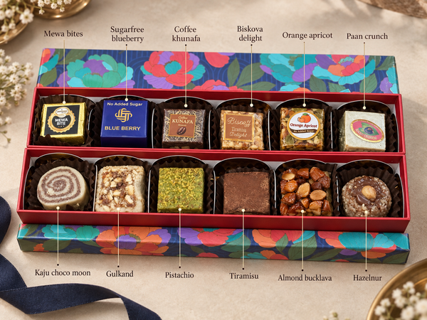 Set of 2 Floral boxes of Assorted Sweets