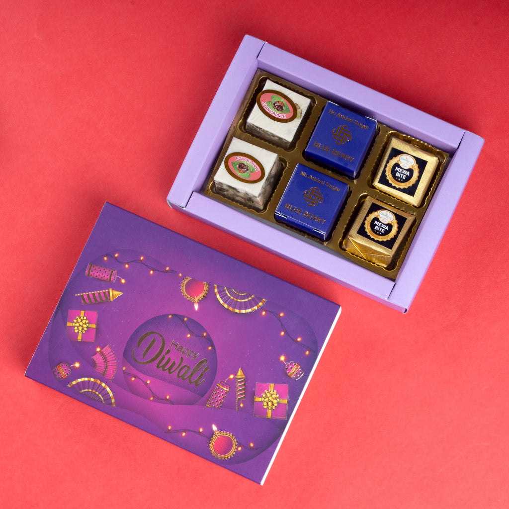 Corporate Gifts-Happy diwali box of best assorted bites 6 pcs