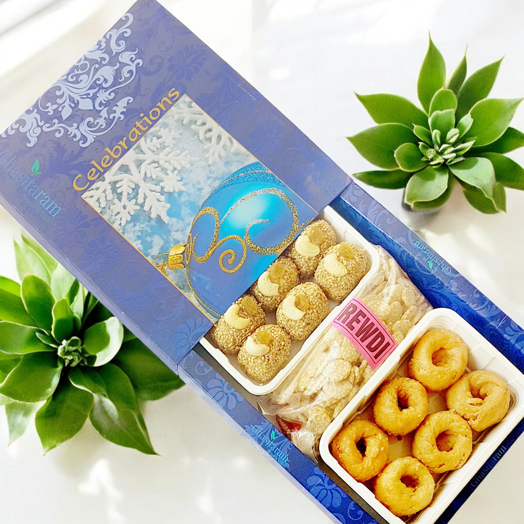 Lohri Gifts Sweets-Til Laddoo, Revadi and Khajoor Hamper