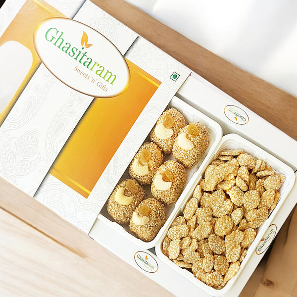 Lohri Gifts Sweets-Til Laddoo and Khajoor Hamper