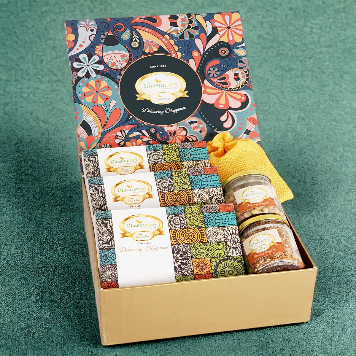 Lohri Hamper Box Big of Til Laddoo, Khajoor, Gachak, Revadi ,Til almonds, Peanuts