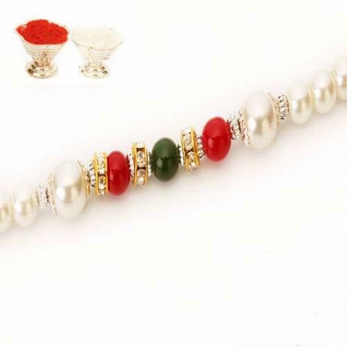 Rakhis online USA --Br- 2029 Rakhi Pearl Bracelet