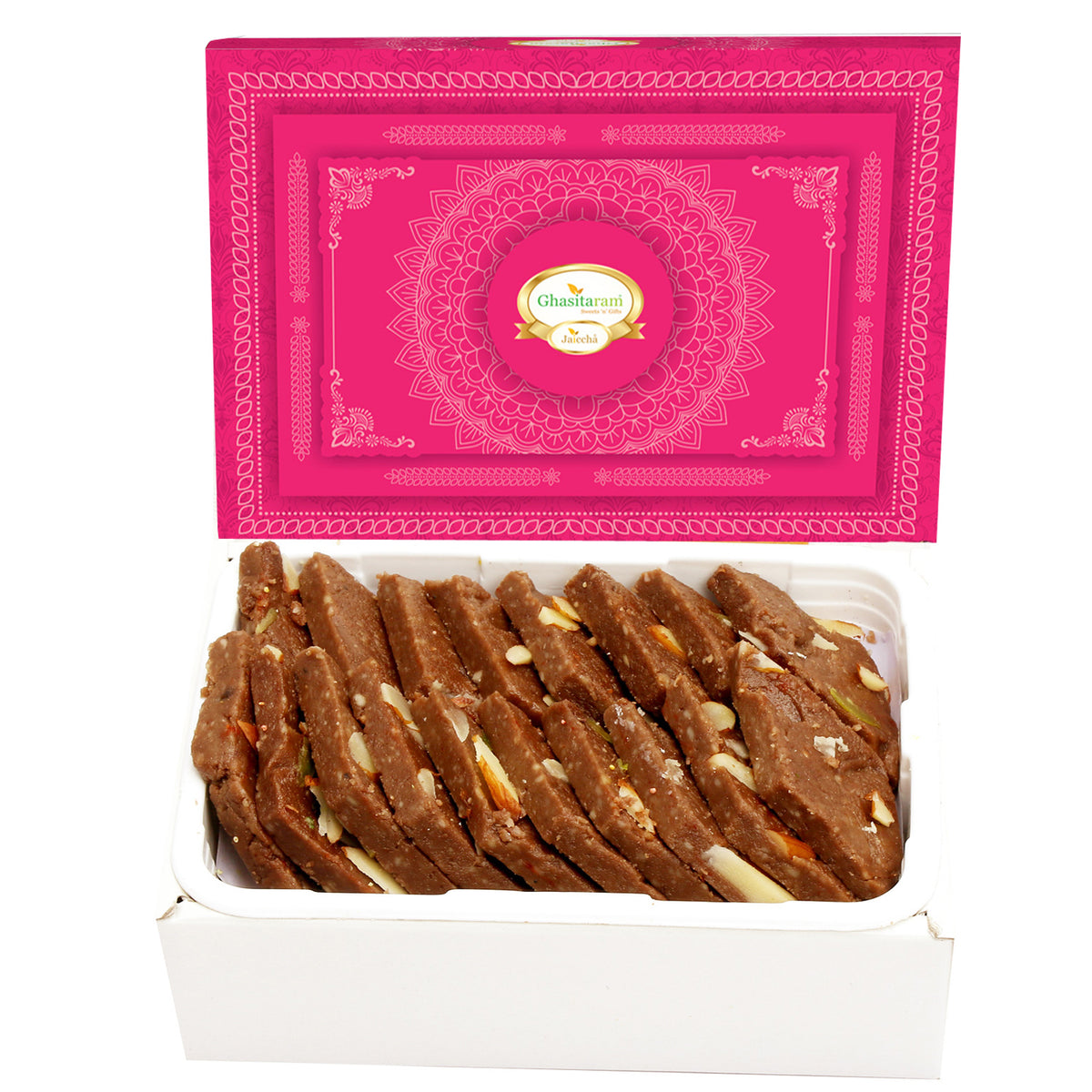 Mothers Day Sweets-Ghasitarams Sweets Chocolate Kaju Katli 200 gms