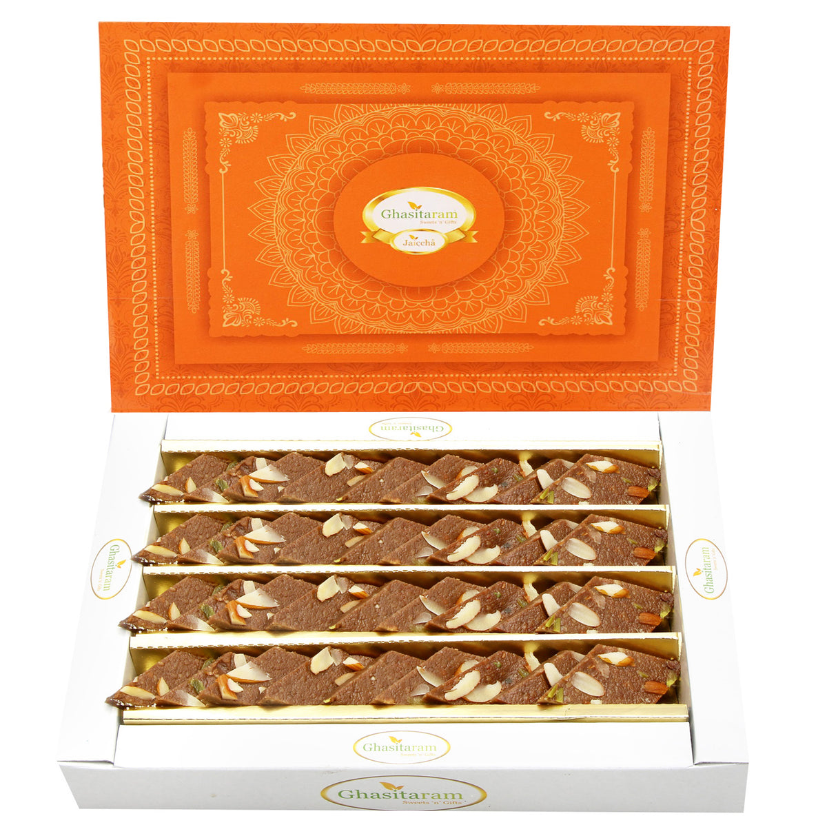 Mothers Day Sweets-Ghasitarams Sweets Chocolate Kaju Katli 200 gms