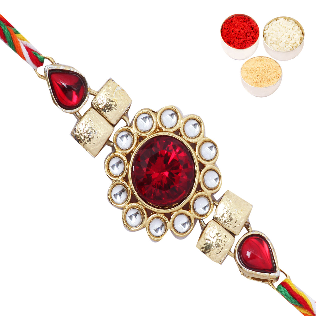 Rakhis online USA -J-32005 Round Jewel Rakhi