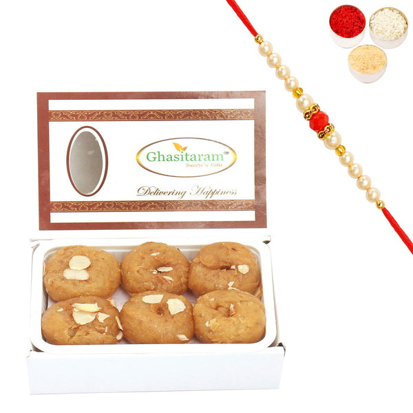 Ghasitaram's Delicious  Balushai (200 gms) with Beads Rakhi