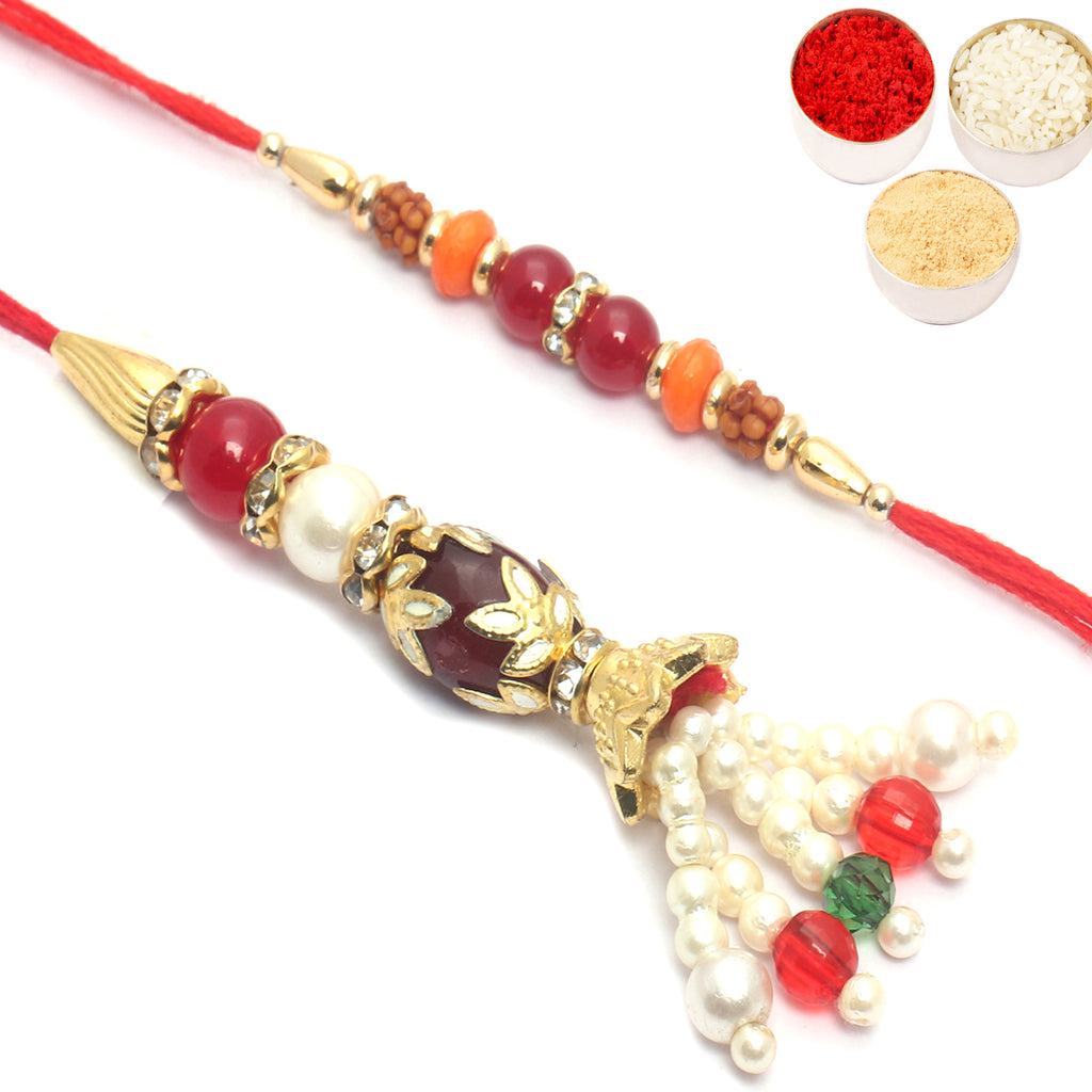 Rakhis online USA - Pearly Possesion Bhaiya Bhabhi rakhi