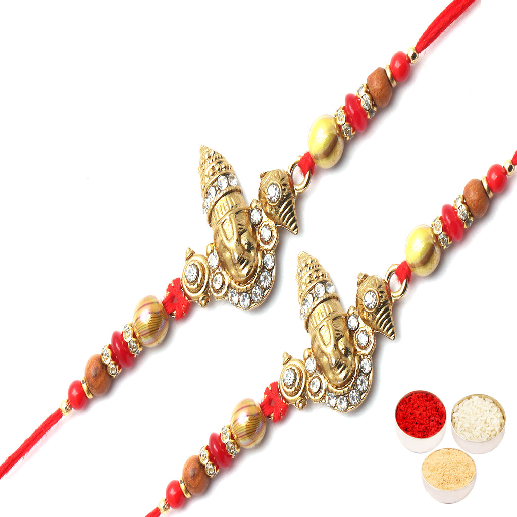 Rakhis Online Australia- Set of 2 The incarnation of Lord Vishnu bestowing his blessings Rakhi