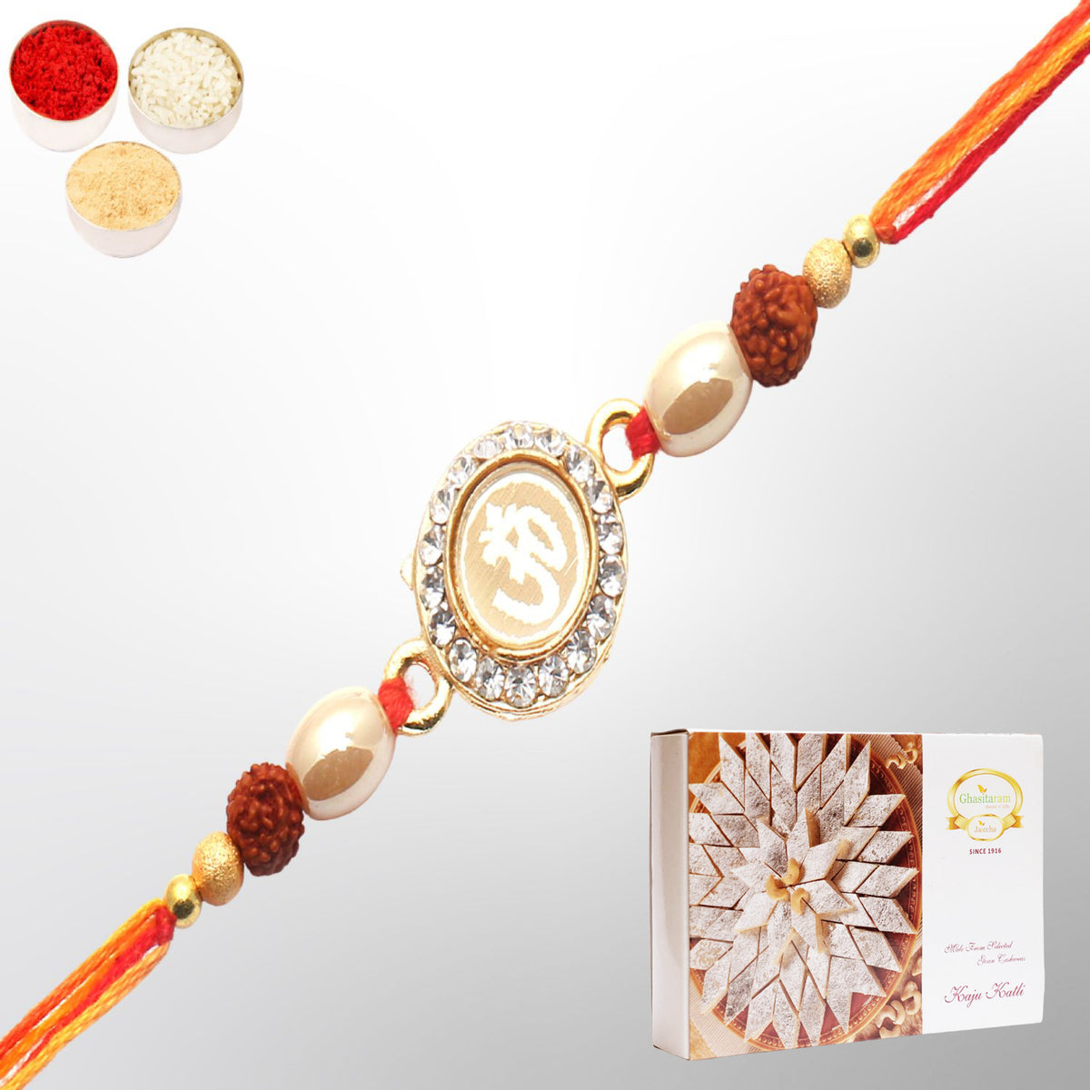Om The Mystique of Truth Rakhi with 400 gms of Kaju katli