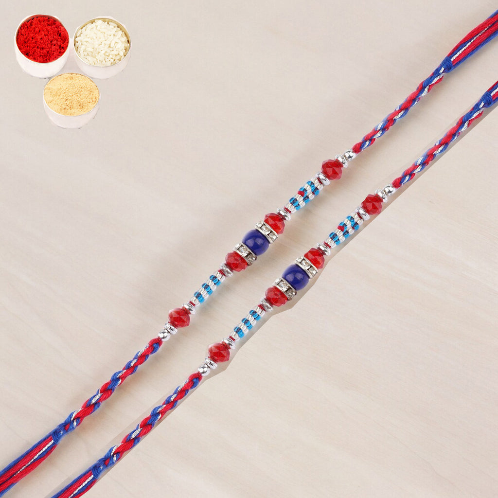 Rakhis Online Australia- Set of 2 - 6742 Fancy Thread Rakhi