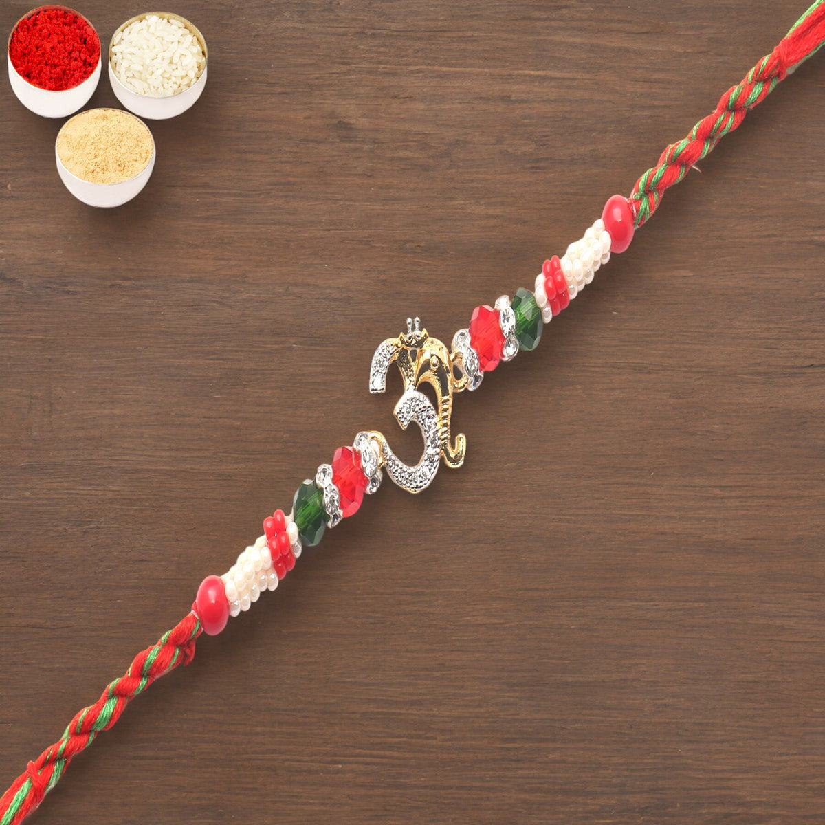 The Om Aura with Ganesha blessings Diamond Rakhi