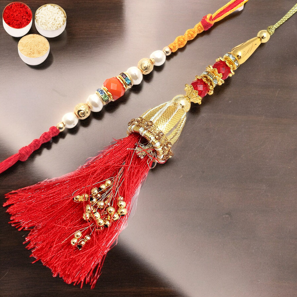 Rakhis online USA -Golden Ibiza Bhaiya Bhabhi Rakhi 