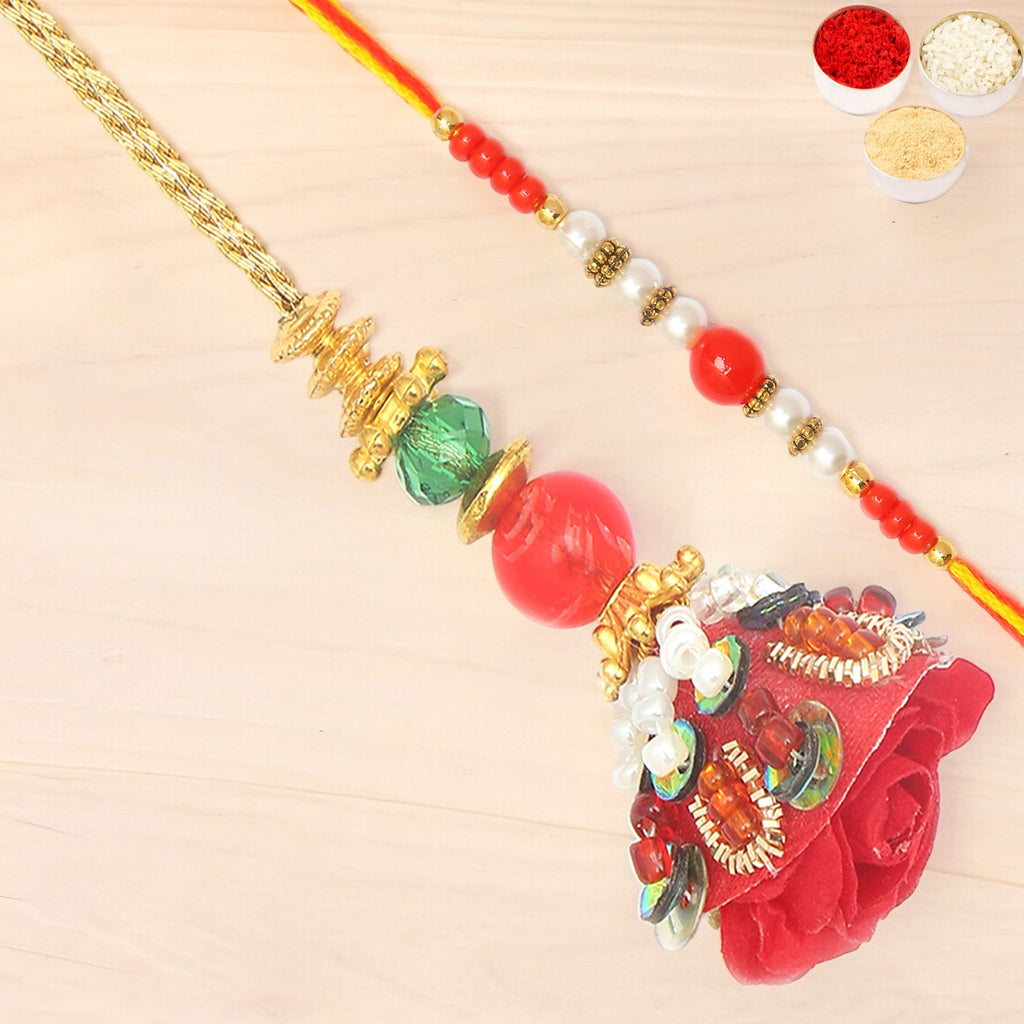 Rakhis Online Australia-  Red Velvet Bhaiya Bhabhi rakhi