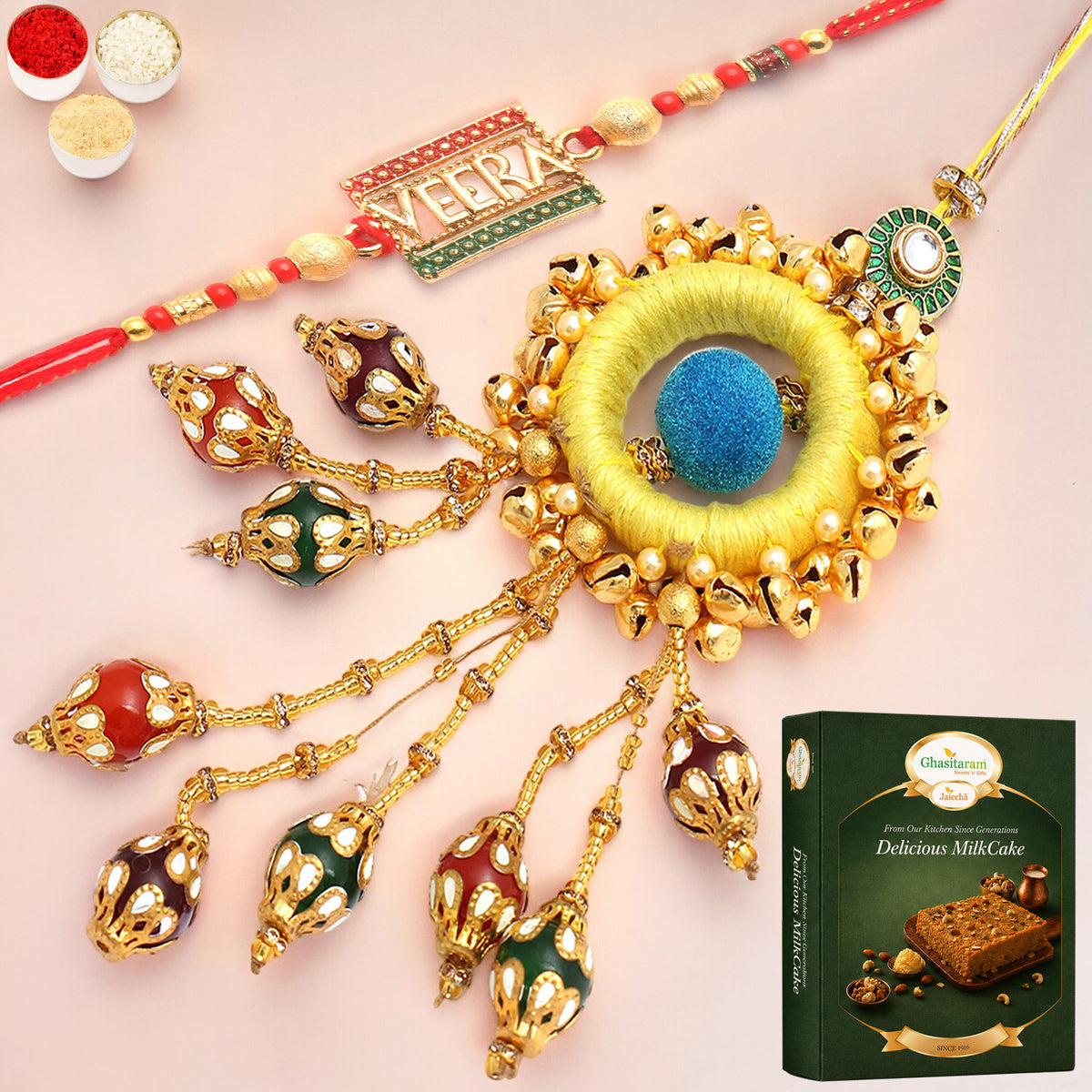  Mere Pyaare Veera rm 072 Bhaiya Bhabhi rakhi with 200 gms of Milk Cake